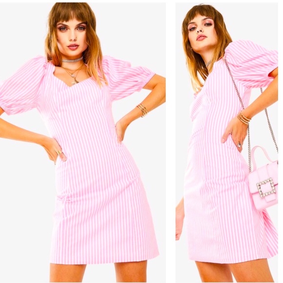 Neon Pink Striped dress - Picture 3 of 7